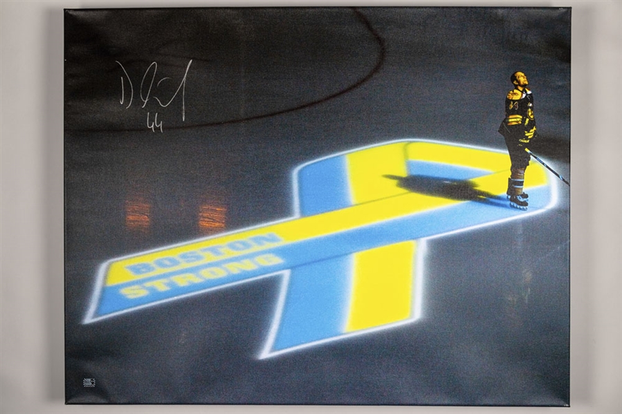 Dennis Seidenberg Boston Bruins Signed Boston Strong Canvas (30” x 38”) and Signed 16” x 20” Photo with COAs