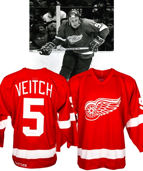 Darren Veitchs 1985-86 Detroit Red Wings Game-Worn Jersey - 60th Patch! 