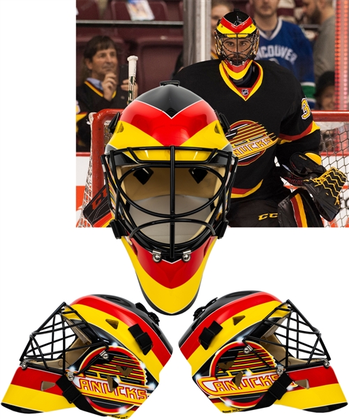 Ryan Millers 2015-16 Vancouver Canucks Warwick Game-Issued Throwback Goalie Mask 