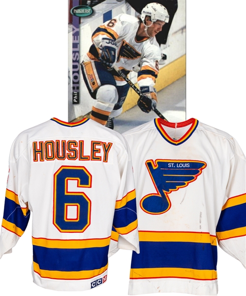 Phil Housley’s 1993-94 St Louis Blues Game-Worn Jersey – Great Game Wear! - Photo-Matched! 