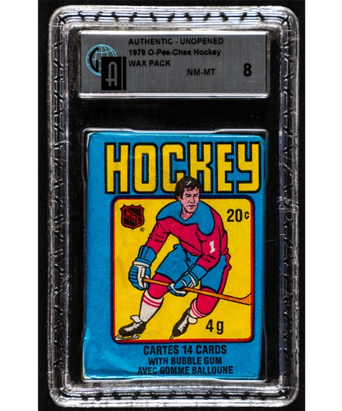 1979-80 O-Pee-Chee Hockey Unopened Wax Pack - GAI Certified NM-MT 8 - Wayne Gretzky Rookie Card Year