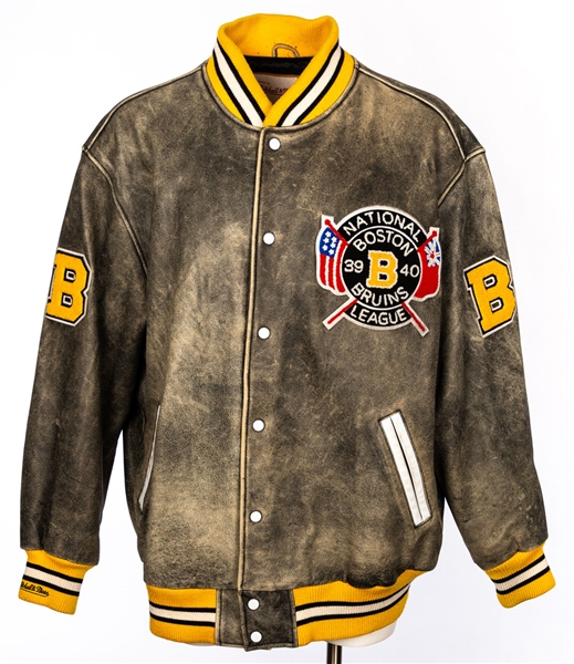 Mitchell & Ness 1939-40 Boston Bruins Throwback Leather Jacket 