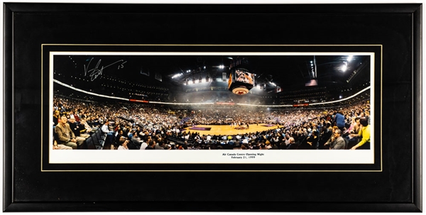 Vince Carter Toronto Raptors Signed 1999 Air Canada Centre Opening Night Framed Poster (17 ½” x 35”) 