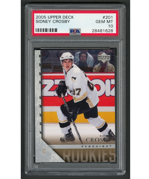 2005-06 Upper Deck Young Guns Hockey Card #201 Sidney Crosby Rookie - Graded PSA GEM MT 10