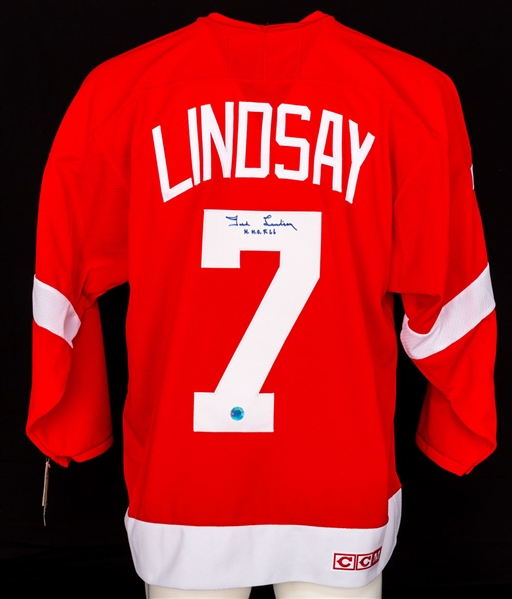 Ted Lindsay Signed Detroit Red Wings Jersey with COA 