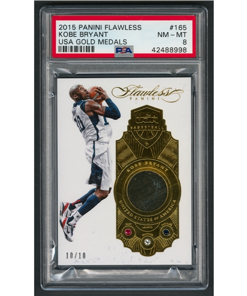 2015-16 Panini Flawless USA Gold Medals Basketball Card #165 Kobe Bryant (10/10) - Graded PSA 8