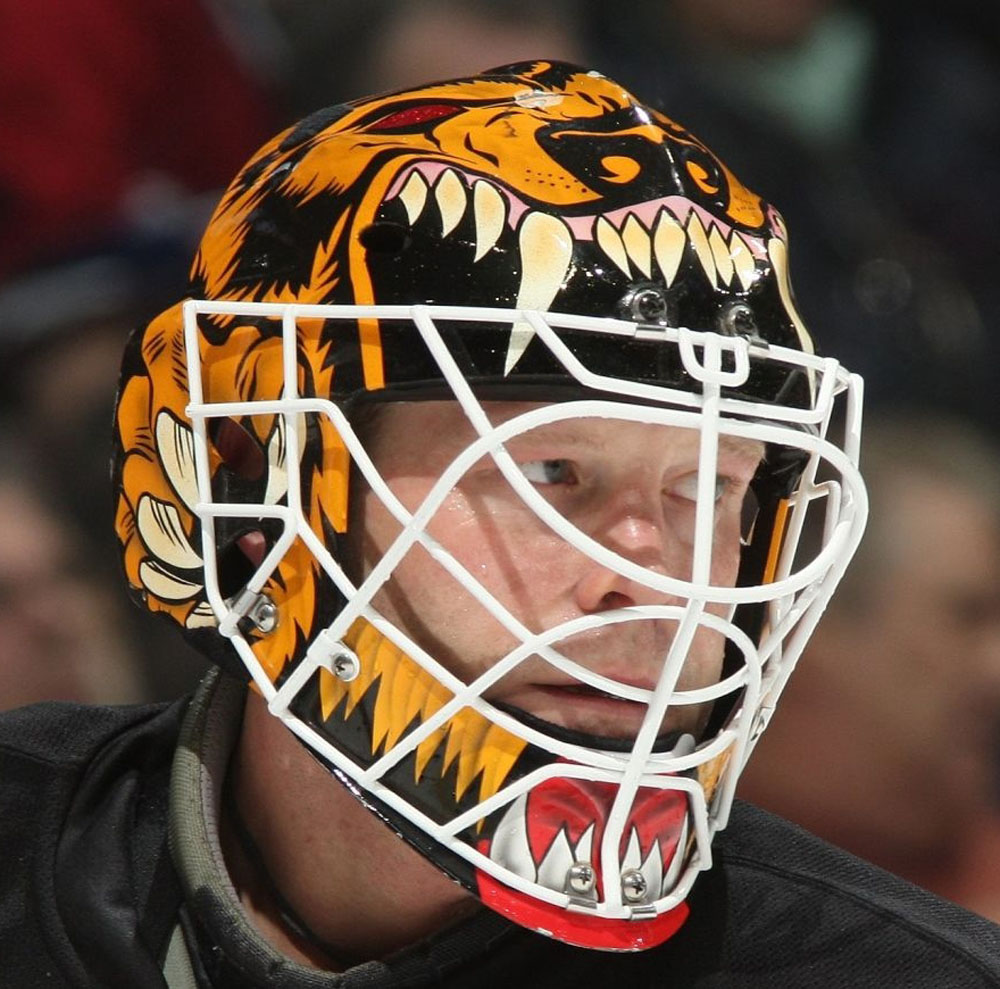 Tim Thomas Black and White Beware of Bear Airbrushed Sportmask