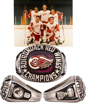 Peter Mahovlichs 1980-81 AHL Adirondack Red Wings Calder Cup Championship Ring with His Signed LOA