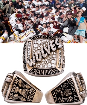 Peter Mahovlichs 2007-08 AHL Chicago Wolves Calder Cup Championship 10K Gold Ring Including Presentation Box with His Signed LOA