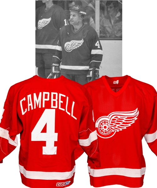 Colin Campbells 1983-84 Detroit Red Wings Game-Worn Jersey