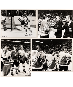 Bobby Orr 1976 Canada Cup Team Canada Signed Photos (4) from Peter Mahovlichs Personal Collection with His Signed LOA