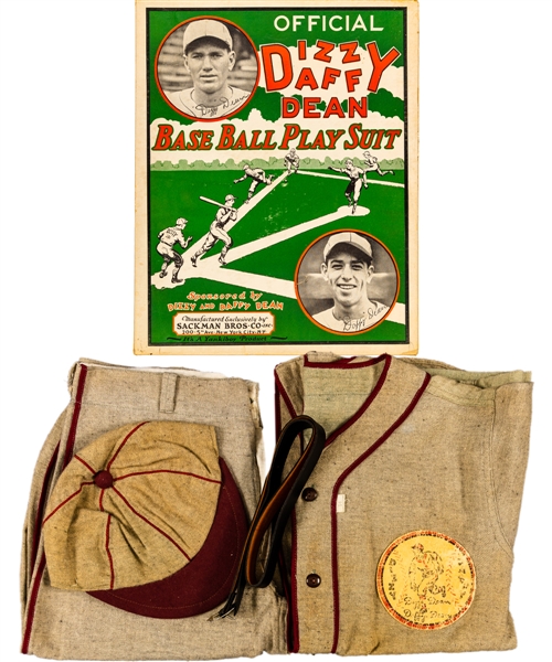 1930s Dizzy and Daffy Dean Sackman Bros Complete Baseball Suit in Original Box