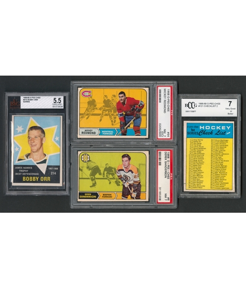 1968-69 O-Pee-Chee Hockey Complete Mid Grade 216-Card Set Including 4 Graded Cards
