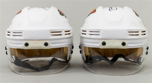 Dany Heatley, Martin Havlat and Devin Setoguchi Signed Minnesota Wild Mini-Helmets with COAs Plus Joe Sakic Signed Colorado Avalanche Mini-Helmet 