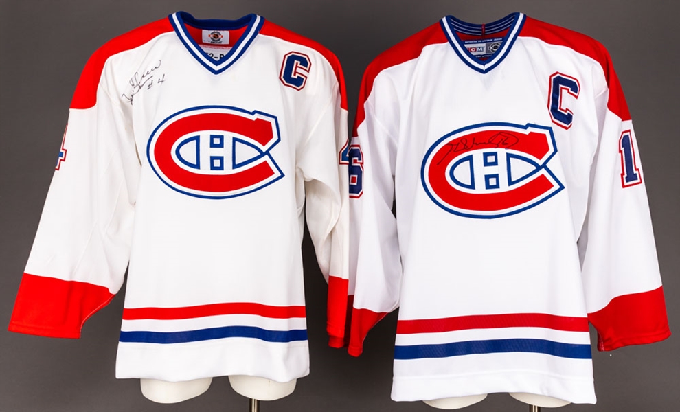 Deceased HOFers Jean Beliveau, Dickie Moore and Henri Richard Signed Montreal Canadiens Jerseys