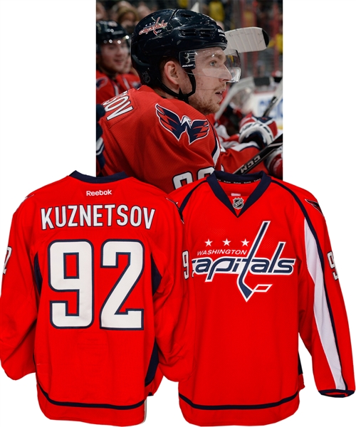 Evgeny Kuznetsov’s 2013-14 Washington Capitals “NHL Debut” Game-Worn Jersey – Photo-Matched!   