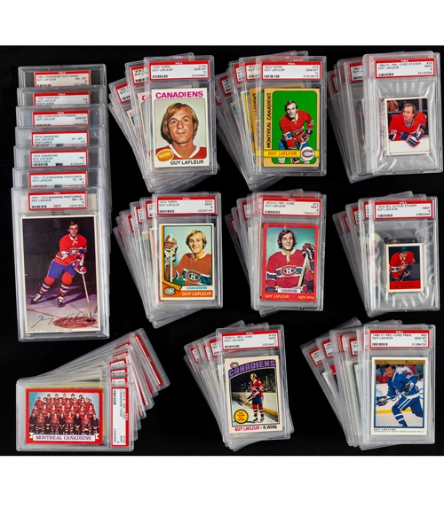 1972-1991 Guy Lafleur PSA-Graded Near Complete Master Hockey Set (175/177) - Part of the Current Finest and All-Time Finest PSA Set