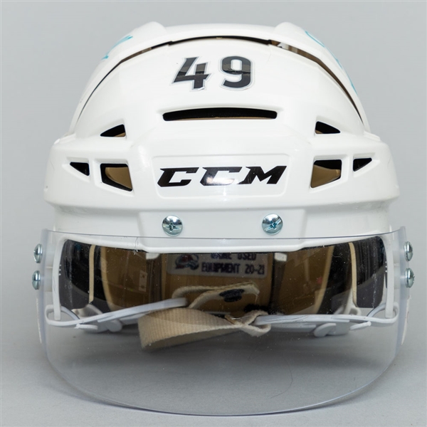 Sam Girard’s 2020-21 Colorado Avalanche CCM Game-Worn Playoffs Helmet 