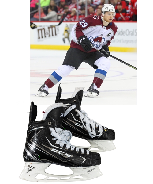 Nathan McKinnons Late-2000s Colorado Avalanche CCM Ribcore Game-Used Skates 
