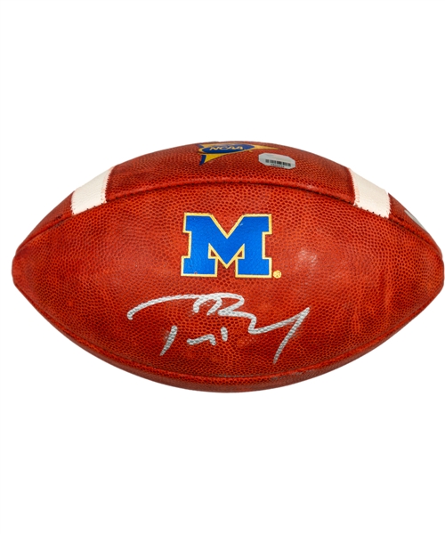 Tom Brady Signed University of Michigan Official NCAA Football - TriStar & Fanatics Authenticated