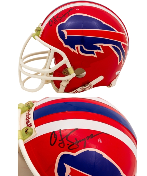 OJ Simpson Signed Buffalo Bills Full-Size Helmet with Display Case - JSA LOA