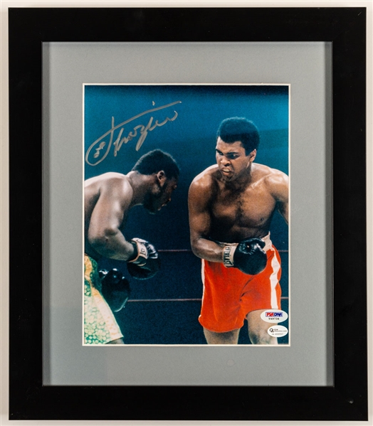 Joe Frazier Signed Framed Photo with PSA/DNA COA (13" x 15")