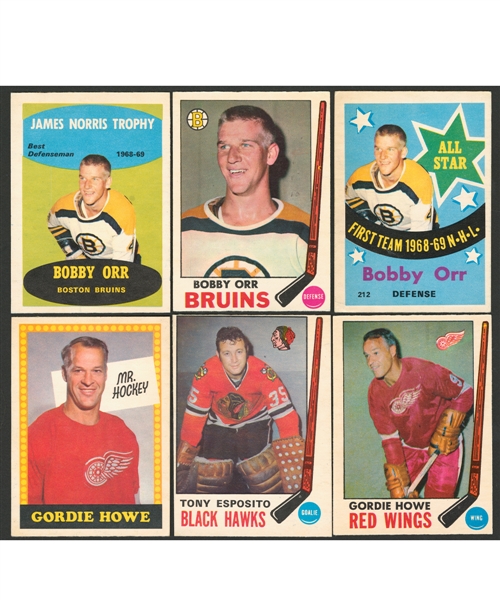 1969-70 O-Pee-Chee Hockey Complete Mid-to-High Grade 231-Card Set Plus Complete 26-Stamp Set and Complete Mini Album Set of 12