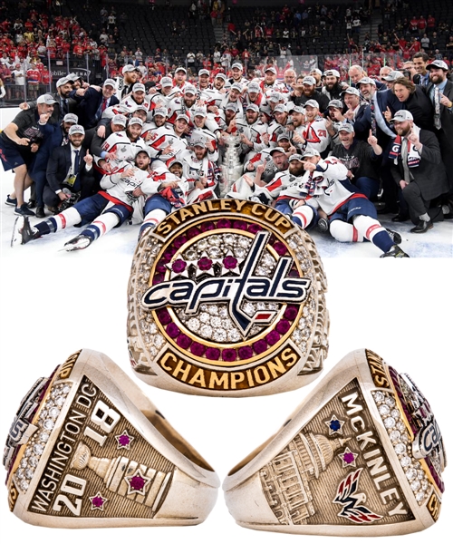Washington Capitals 2017-18 Stanley Cup Championship Sterling Silver/10K Gold and Diamond Staff Ring with Original Presentation Box