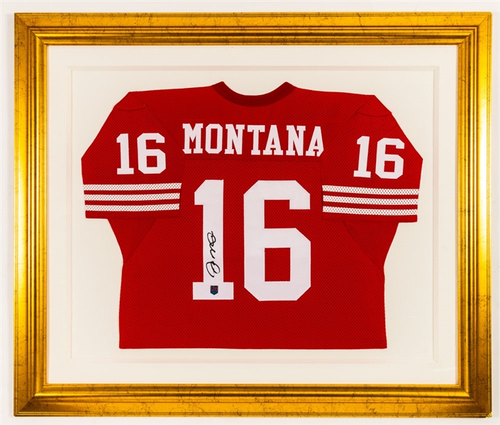 Joe Montana San Francisco 49ers Signed Framed Jersey (39 ½” x 46 ½”) 