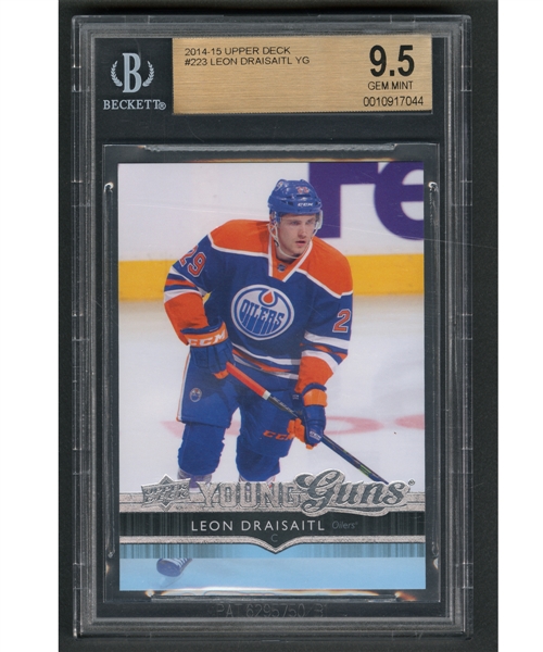 2014-15 Upper Deck Young Guns Hockey Card #223 Leon Draisaitl Rookie - Graded Beckett 9.5