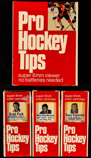 Early-1970s Pro Hockey Tips Super 8mm Viewer and Film Cartridges (9)  