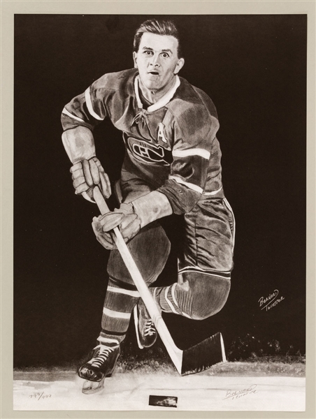 Maurice Richard Montreal Canadiens Limited-Edition Lithographs (100) by Bernard Pelletier (18 ¼” x 23 ¾”)