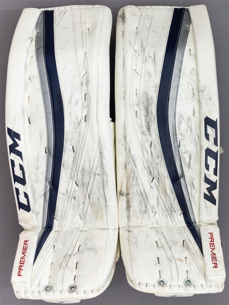 Ondrej Pavelec’s 2015-16 Winnipeg Jets CCM Game-Worn Goalie Pads – Photo-Matched! 