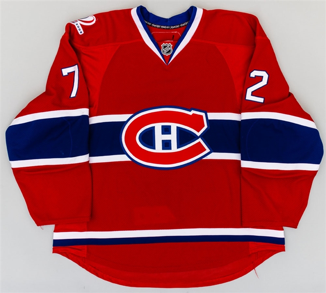 Mathieu Carle’s 2009-10 Montreal Canadiens Game-Worn Jersey with Team LOA – Centennial Patch! – Photo-Matched! 