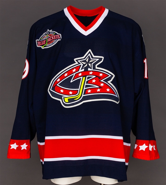 Mathieu Darche’s 2000-01 Columbus Blue Jackets Inaugural Season Game-Worn Rookie Season Jersey with Team LOA 