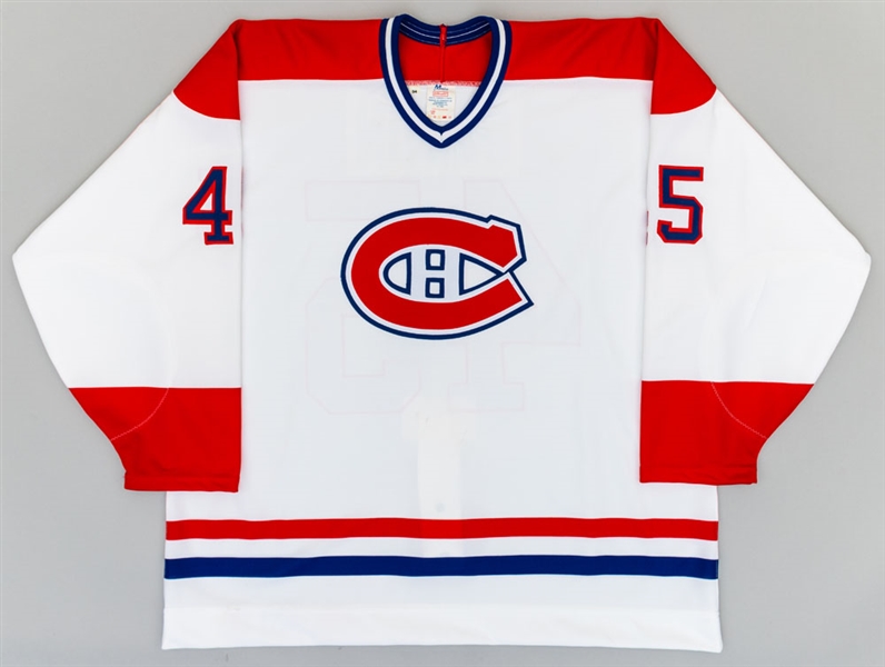 Boyd Olsons Late-1990s Montreal Canadiens Game-Issued Training Camp/Pre-Season Jersey with Team LOA