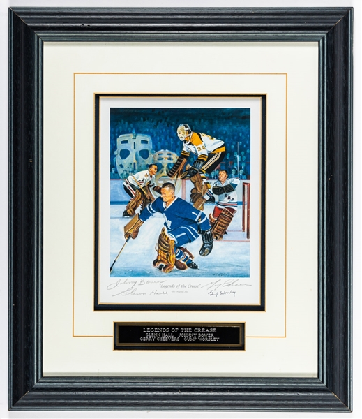 Brian Glennie’s “The Game” and “Legends of the Crease” Multi-Signed Hockey HOFers and Legends Framed Lithograph Collection of 2 with Family LOA