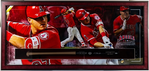 Mike Trout Los Angeles Angels Fanatics Signed Baseball Bat with Shadow Box Display Case – Fanatics Authenticated (24” x 49”) 