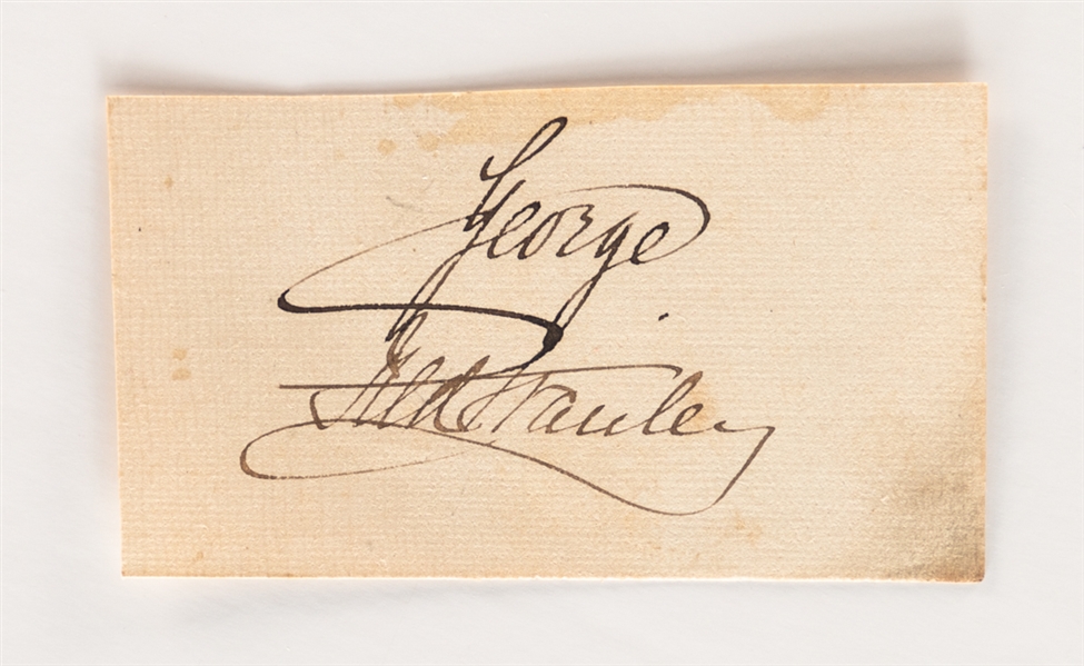 Lord Stanley and Prince George Signed Cut Taken From a Circa 1878 Commission Document with LOA - "Fred Stanley" Signature 
