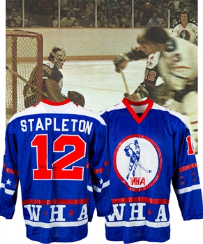 Pat Stapletons 1974-75 WHA All-Star Game "East All-Stars" Game-Worn Jersey with Family LOA