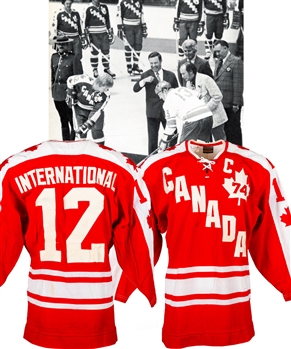 Pat Stapletons 1974 WHA Canada-Russia Summit Series Team Canada Game-Worn Captains Jersey with Family LOA