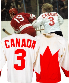 Pat Stapletons 1972 Canada-Russia Series Team Canada Game-Worn Away Jersey with Family LOA - Photo-Matched!