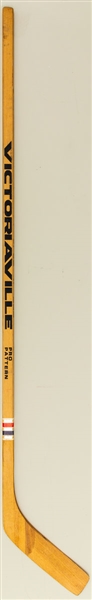 Wayne Gretzkys 1978-79 WHA Indianapolis Racers Victoriaville Game-Issued Stick from Pat Stapletons Personal Collection with Family LOA - Stamped "Gretsky" - Earliest Pro Stick made for Gretzky!