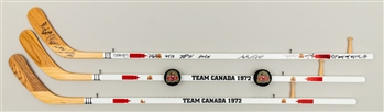Pat Stapletons 1972 Canada-Russia Series Team-Signed Hockey Stick Coat Rack by 21 with Family LOA