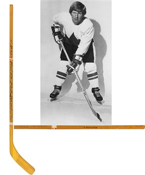 Pat Stapletons 1972 Canada-Russia Series Team-Signed Training Camp Game Stick by 25+ with Family LOA