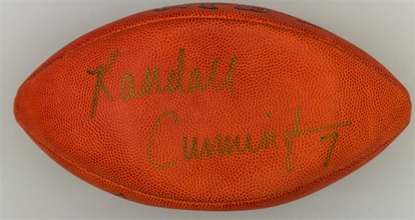 Randall Cunningham and Cris Carter Dual-Signed Wilson NFL Official Football (Philadelphia Eagles) - JSA Certified