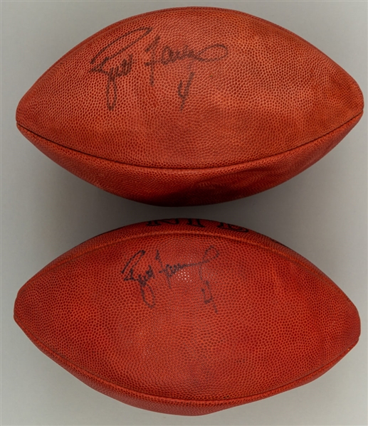 Brett Favre Signed Wilson NFL Official Footballs (2) (Green Bay Packers) - JSA Certified