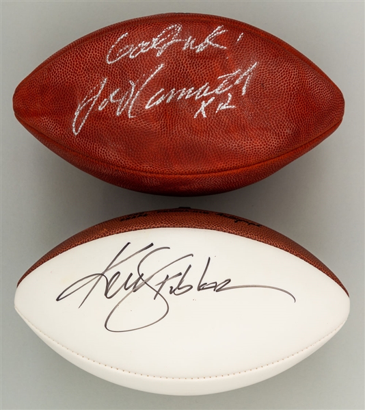 Joe Namath Signed Wilson NFL Official Football (New York Jets) and Ken Stabler Signed Baden Football (Oakland Raiders) - JSA Certified