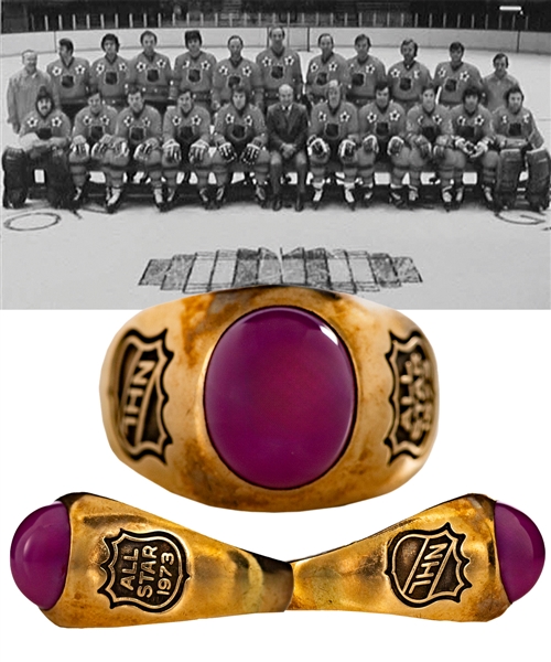 Tom Johnsons 1973 NHL All-Star Game 10K Gold Ring from His Personal Collection with LOA 