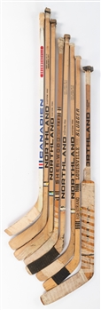 Boston Bruins 1970s Game-Used Stick Collection of 7 Including Awrey, Savard and Vadnais from the Tom Johnson Collection with an LOA from the Johnson Family 
